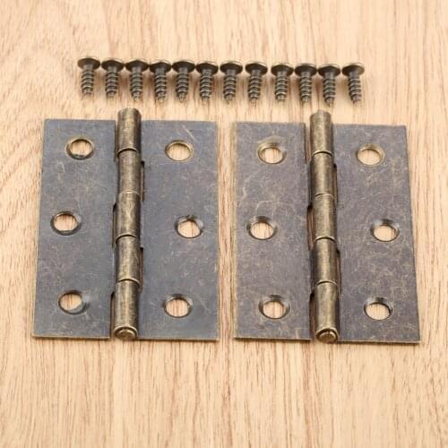 2pcs Vintage Jewelry Wood Box Decorative Hinges 63*40mm Antique Furniture Hinge Cabinet Drawer Door Butt Hinge180 Degree