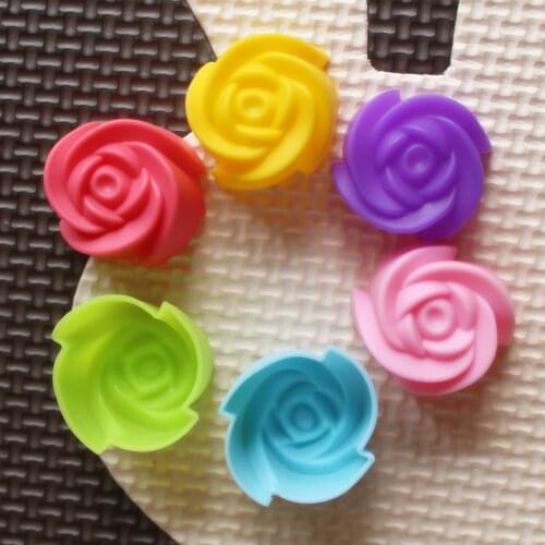 20 pcs/lot 3cm 5cm Food-grade silicone chocolate mold pudding jelly cake molds Rose shaped mini soap mold bakeware