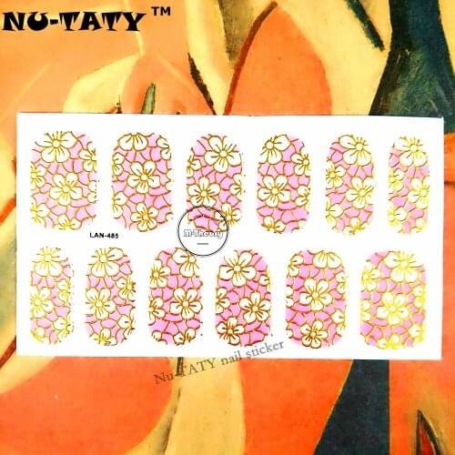 Nu-TATY 20 style Nail Wraps Stickers, Pink Cherry Glitter Designs, Waterproof Nail Arts Polish Gel Foils Keep 2-3 weeks
