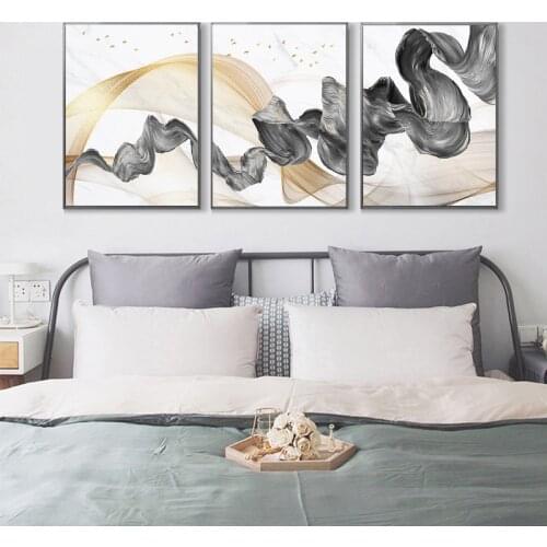 3pcs Gold Grey Deco Maison Interieur Luxe Wall Art Painting Etsy Shopify Dropship Home Decor Canvas Painting Posters Prints