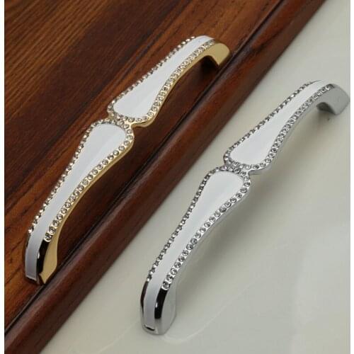 5"High-grade crystal diamond handle European palace noble funiture handles Modern wardrobe knobs Drawer cabinet door pulls 128mm