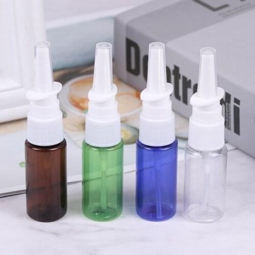 5pcs 15ML PET Empty Bottle Plastic Nasal Spray Bottles Pump Sprayer Mist Nose Spray Refillable Bottles For Medical