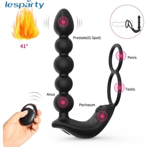 10 Modes Anal Vibrator for Man Male Prostate Massger Unisex Sex Toys 3 Motors Big Butt Plug Vibrating Dildo Anal Beads Sex Toys