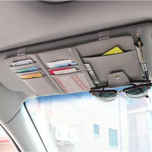 Car Auto Sun Visor Point Pocket Organizer Pouch Bag Card Bill Clip Hanging Storage Bags Glasses Storage Holder