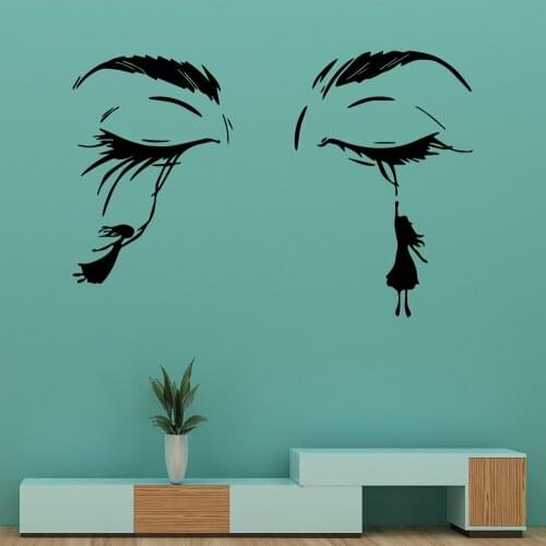 Free shipping Swinging eyelash Vinyl Wall Sticker Home Decor Stikers For Baby Kids Rooms Decor Vinyl Decals