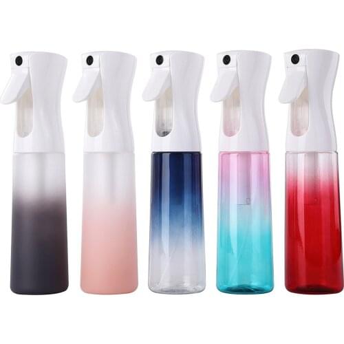 300ML Gradient Color Frosted Spray Bottle Household -Disinfection Hair Sprayer High Pressure Water Continuous Spray Bottle