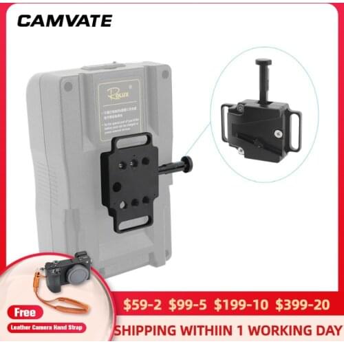 CAMVATE Universal V-Lock Female Quick Release Adapter With 2pcs1/4" Mounting Points & Grooves For DSLR Camera Battery Mounting