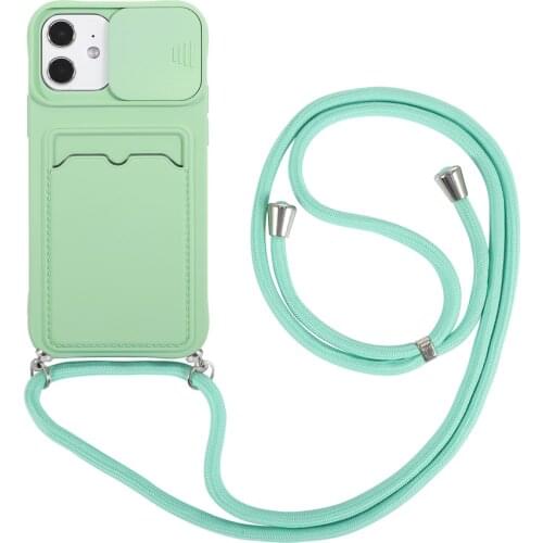 Crossbody Strap ID Credit Card Slot Phone Case For iPhone 11 Pro 12 Mini Max Xs Xr X 8 7 Plus SE Shoulder Lanyard Soft TPU Cover
