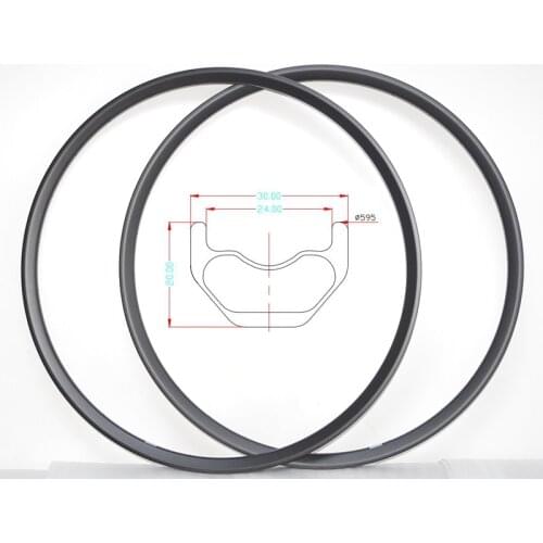 DEERACE 29er 27.5er/650B 20mm Deep 30mm Wide Clincher Hookless Carbon MTB Bicycle Wheel Rims Bike Rim Tubeless Ready for XC AM