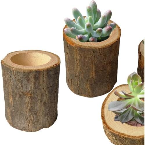 Handmade Wooden Tree Bark Candle Holders Plant Pot Candlestick Ornaments Pillar Design Wedding Decoration Candelabra for Home