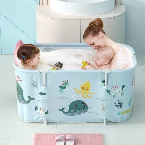 Double Folding Bathtub Set Portable Non-Inflatable Insulation Child Swimming Pool Foldable Home Outdoor Tub Bucket Durable 2021