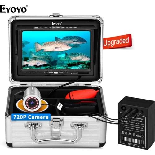 Eyoyo EF07H 7" Underwater Fishing Camera Fishing Camera Fish Finder Upgrated 720P Camera 12 IR Lights with 1024x600 IPS Monitor