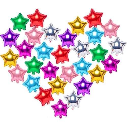 50/100pcs 10inch Star Heart Foil Balloons Wedding Birthday Party Backdrop Decor Air Inflatable Globos Kids Gifts Toy Supplies