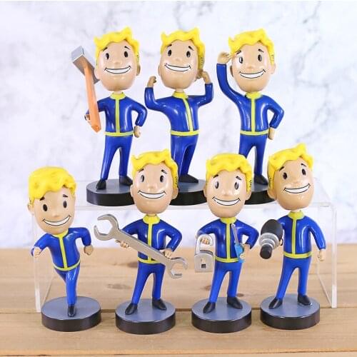 Fallout Vault Boy Q Version PVC Figure Collectible Bobble Head Doll Toys 7 Styles