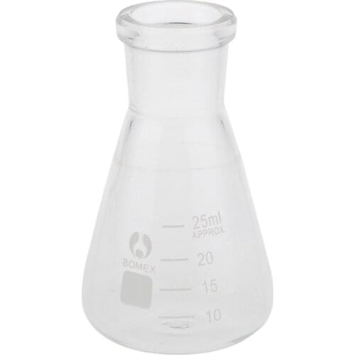 Graduated Glass Erlenmeyer Flask Conical Flask Lab Laboratory 25ML