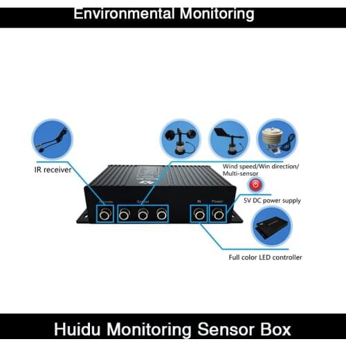 HD HD-S208 Environmental Monitoring Sensor Box of temperature, humidity, brightness, PM alue, wind speed, wind direction, noise
