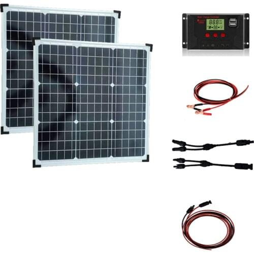 Glass Solar Panel Kit 100W 200W Monocrystalline Cell 18V Rigid Temper PV Manufacturers For Home Energy System 12V