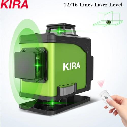 KIRA Level 16 Lines 12 Lines Laser 4D Self-Leveling 360 Horizontal And Vertical Cross Super Powerful Green Laser Beam Line