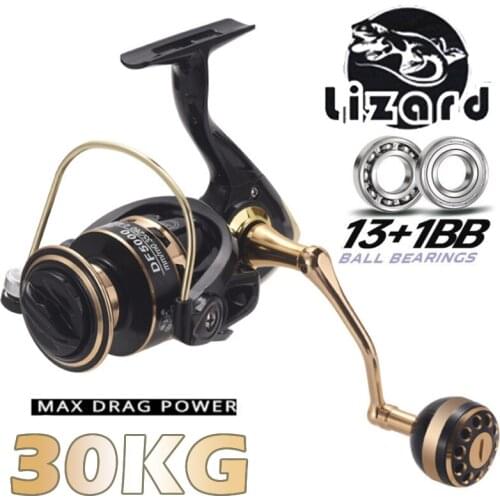 Lizard 1000-7000 5.2:1 Metal CNC Full Metal Rocker Large Spherical rocker 21kg Max Drag Spinning Fishing Reel Carp