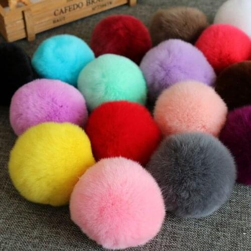Fashion Soft Fluffy 8CM Faux Rabbit Fur Pom Pom Ball 20 Multicolor for Beanie Cap Accessories DIY