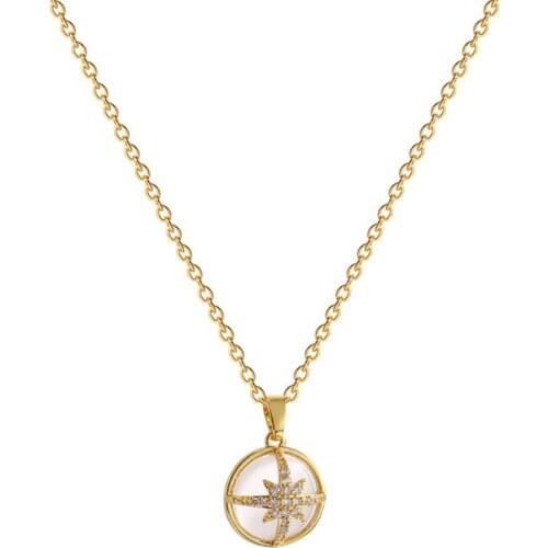 2021 New Classic Opal Pendant Stainless Steel Short Necklace For Woman Korean Fashion Jewelry Girls Sexy Clavicle Chain