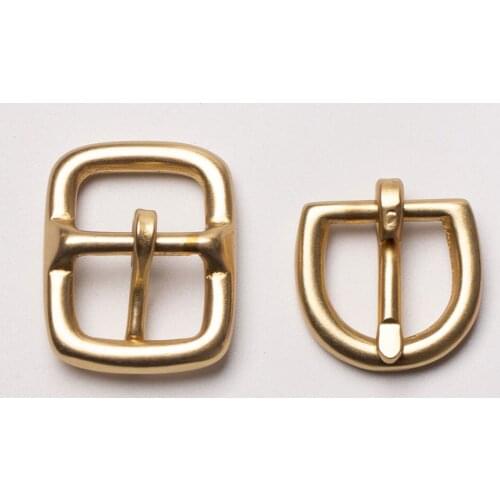 Solid Brass Belt Buckle End Bar Heel bar Buckle Single Pin Belt Half Buckle For Leather Craft Bag Strap Jeans Webbing Dog Collar