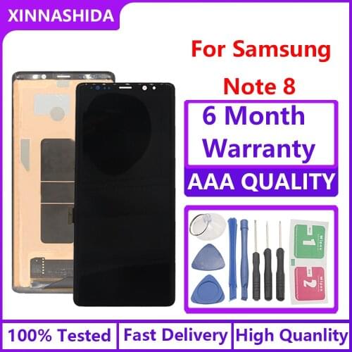 New 6.3" Original SUPER AMOLED Display For SAMSUNG Galaxy NOTE8 LCD N950 N950F Display Touch Screen Replacement Parts+Frame