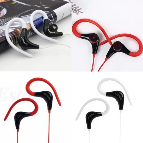 3.5mm Wired Earphones Sport headset 1.2m In ear Bass Stereo Earbuds Hook with Mic For iphone samsung huawei xiaomi vivo oppo
