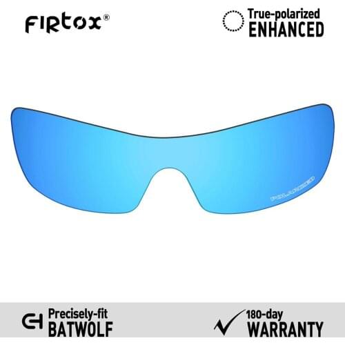 Firtox Anti-Seawater Polarized Lenses Replacement for-Oakley Batwolf OO9101 Sunglasses (Lens Only) - Blue Mirror