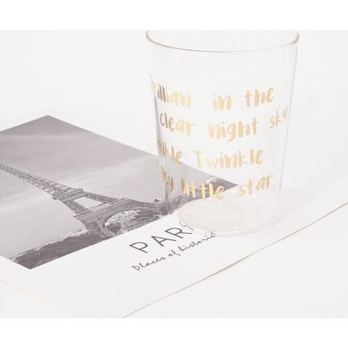 Glass Water Coffee Cup Teacup Kitchen Tool Geometric Bronzing Glass Cup Creative Design Tea Milk Cup Office Home Drinkware