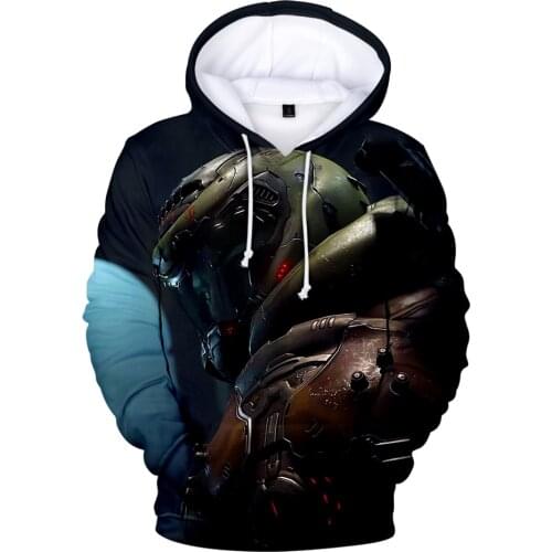 Loose New 3D Print Doom Eternal Hoodies sweatshirts 2019 Science fiction film Hoodie 3d Movie Long Sleeve Mens Outwear Top
