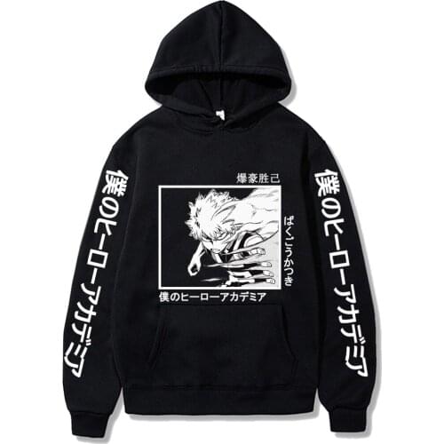 Japanese Anime My Hero Academia Hoodie Harajuku Cool Bakugou Sweatshirt Hoodie Loog Sleeve Sportswear Hoodie Men Unisex