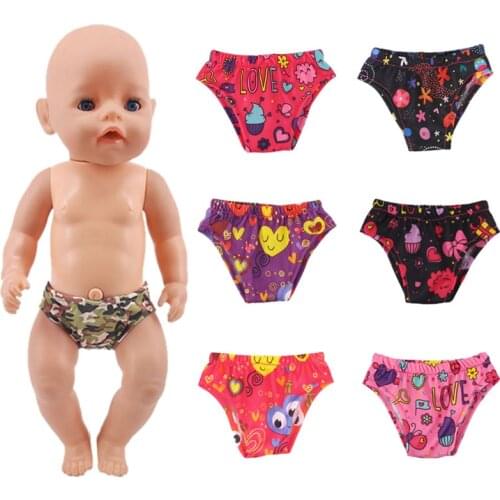 Mixed Color Flowers Boys And Girls Briefs Fit 18 Inch American And 43 Cm Baby New Born Doll Clothes Accessories ,Childrens Toy