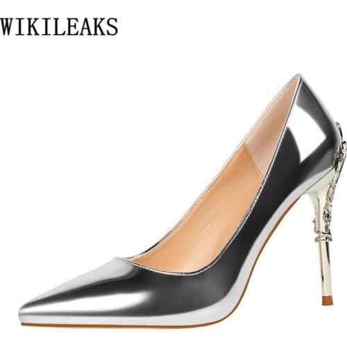 Women Shoes Brand Patent Leather Pumps Women Shoes Woman High Heels Women Bridal Wedding Shoes Party Shoes Fetish High Heels