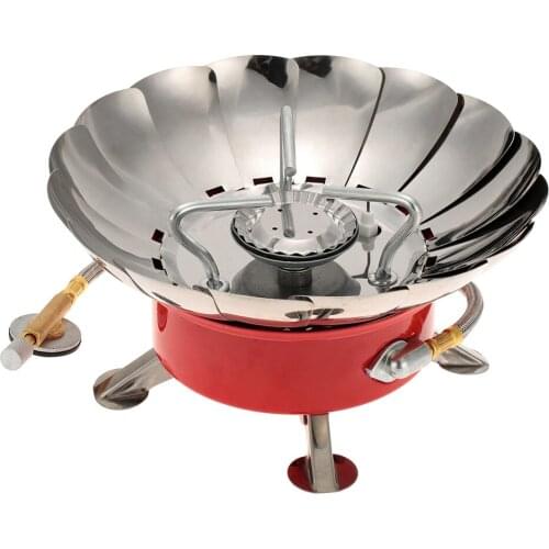 Gas Stove Outdoor Retracted Windproof Camping Backpacking Gas Stove Camping Equipment for Flat Butane Gas Cartridge