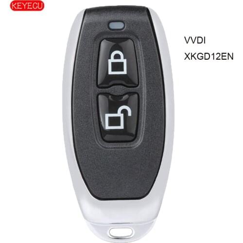 KEYECU XHORSE Garage Type Universal Remote Key Fob 2 Button for VVDI Key Tool, XKGD12EN