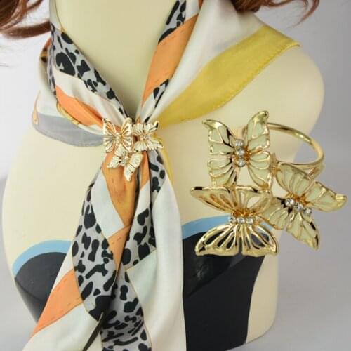 Vintage bird brooch for women white pink black enamel rhinestone butterfly scarf fashion jewelry