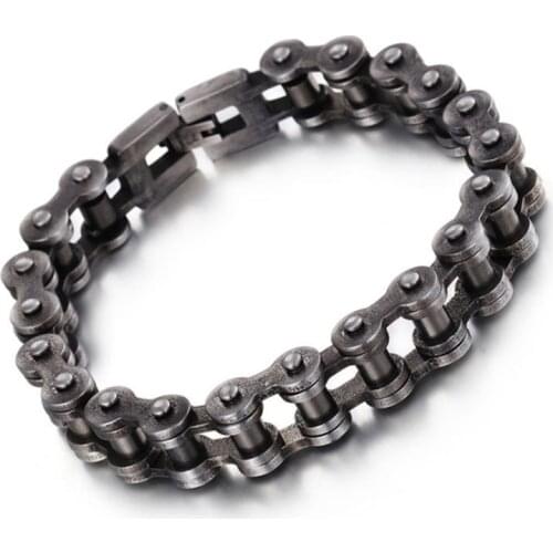 Vintage Mens Bike Bicycle Link Chain Bracelet HipHop Heavy Man Matte 316L Stainless Steel Biker Bracelet Jewelry 12mm/18mm/22mm