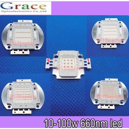 High Quality 10W 20W 30W 50W 100W Deep Red Color 660NM High Power LED Lamp Light For Plant Grow Light Aquarium