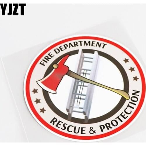 YJZT 12CM*12CM Fashion Reflective RESCUE &PROTECTION Decal Car Sticker PVC Waterproof 13-0747