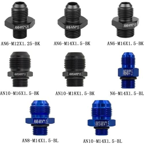 1PC AN6 AN8 AN10 to M14*1.5 M16*1.5 M18*1.5 Straight Fuel Oil Air Hose Fitting Male Adapter Car Auto accessories