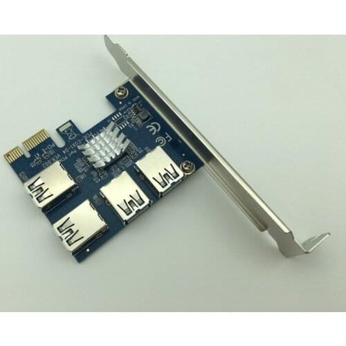 10PCS USB 3.0 4-port Riser Card PCI-Express Host Controller Convert Card Adapter High Speed USB 3.0 Converter for Bitcoin Mining