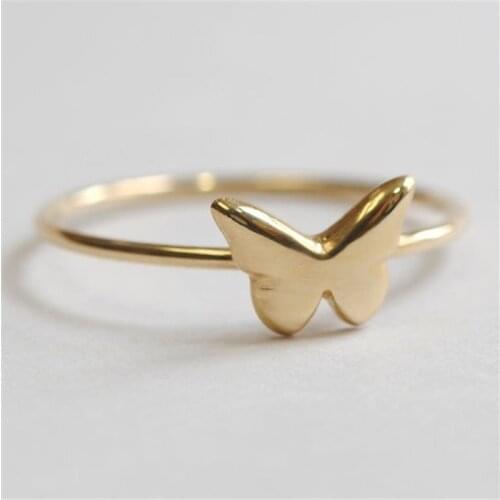 30pcs/Lot butterfly pattern rings Cute cartoon insect ring Animal ring Butterfly shadow pattern For Women