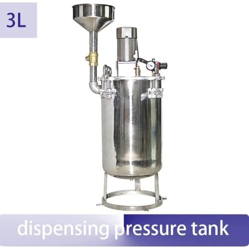 3L stainless steel electric mixing dispensing pressure vessel tank with motor and funnel