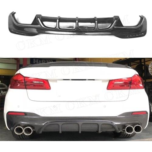 5 Series Carbon Fiber Rear Bumper Lip Diffuser for BMW G30 G31 G38 M Tech M Sport 2017 2018 Bumper Protector