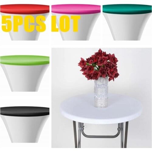 5PCS Spandex Top Cover Lycra Cocktail Table Cloth Covers For Wedding Event Banquet Decoration
