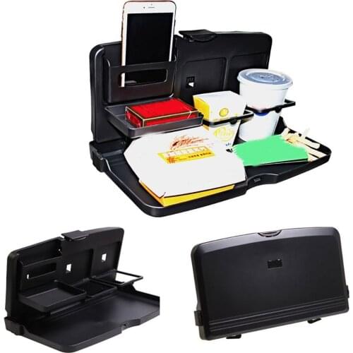 80% HOT SALES！！！Universal Car Seat Back Drink Cup Holder Foldable Plastic Snack Food Table Tray