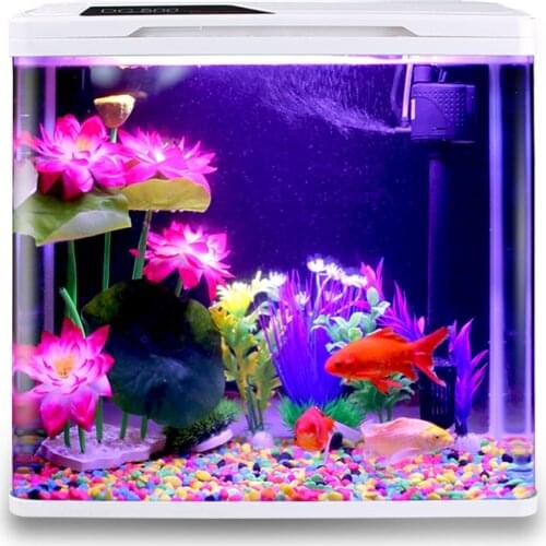 Aquarium Aquarium Eco Creative Aquarium Living Room Small Mini Glass Desktop Household Lazy Artificial Kingfish Aquarium