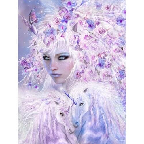 5D DIY Diamond Painting Full Square/Round Drill "Unicorn Girl" 3D Cartoon Embroidery Cross Stitch Gift Home Decor Gift