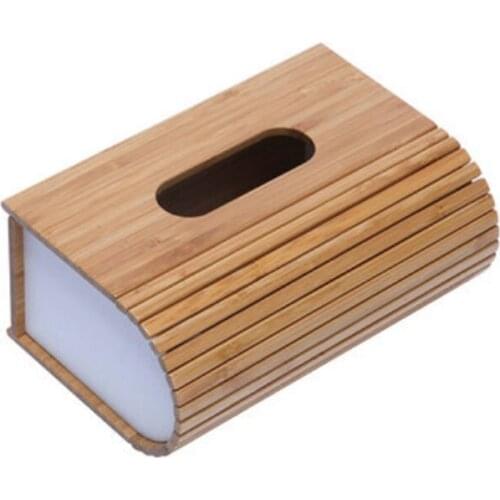 Japan Style Seat Type Bamboo Tissue Boxes for Removable Paper Napkin